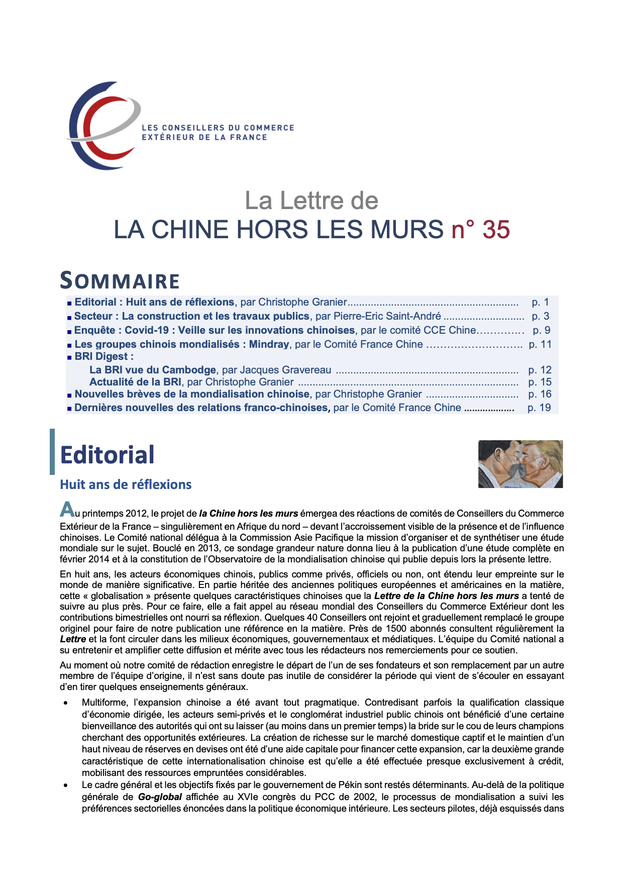 LA LETTRE DE LA CHINE HORS LES MURS N°35