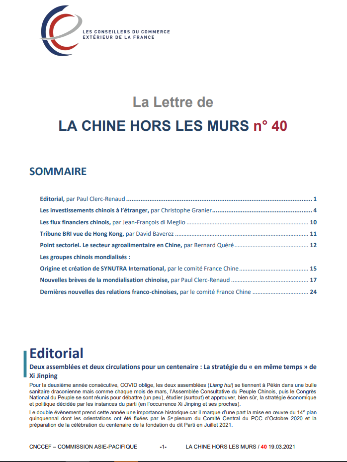 LA LETTRE DE LA CHINE HORS LES MURS N°40